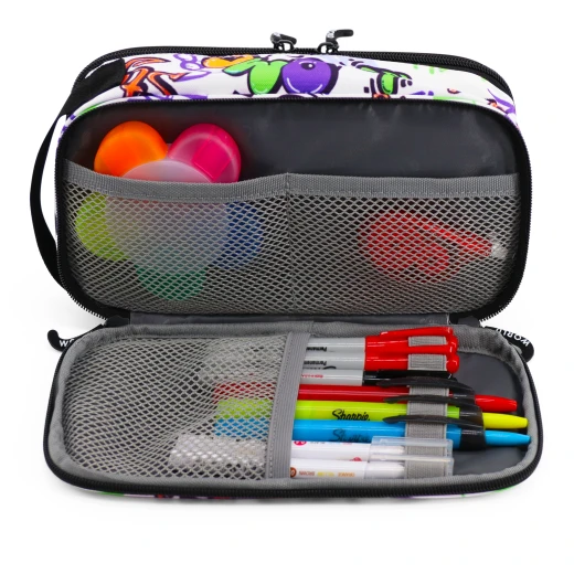 J World New York Doodle Pencil Case – Street Art | Large-Capacity Pouch with Handle Strap - Image 6