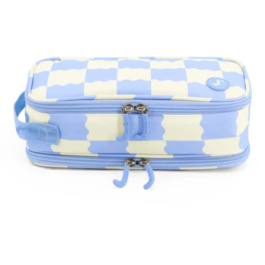 J World New York Doodle Pencil Case – Wiggle Blue | Large-Capacity Pouch with Handle Strap - Image 3