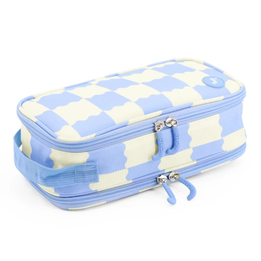 J World New York Doodle Pencil Case – Wiggle Blue | Large-Capacity Pouch with Handle Strap - Image 2