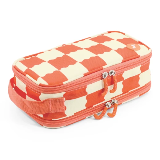 J World New York Doodle Pencil Case – Wiggle Coral | Large-Capacity Pouch with Handle Strap - Image 2
