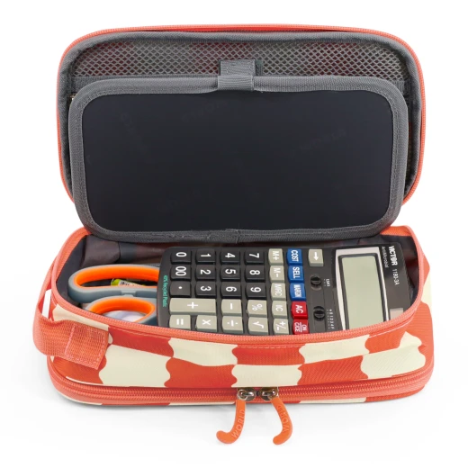 J World New York Doodle Pencil Case – Wiggle Coral | Large-Capacity Pouch with Handle Strap - Image 4