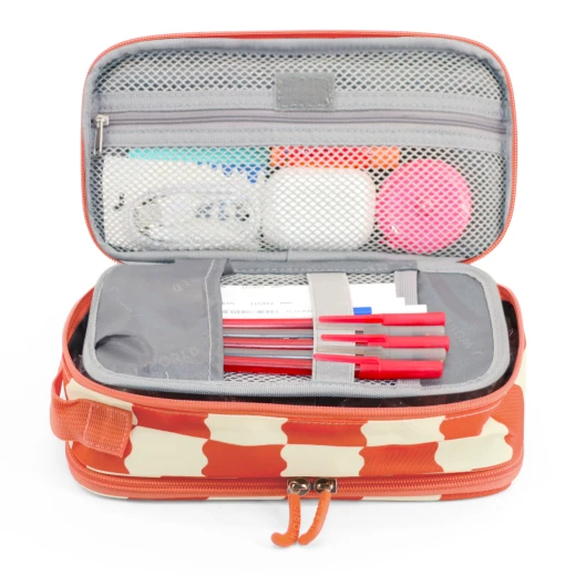 J World New York Doodle Pencil Case – Wiggle Coral | Large-Capacity Pouch with Handle Strap - Image 5