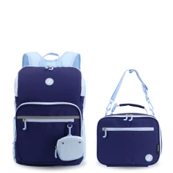 J World New York Junior Set: Backpack &amp; Lunch Box – Navy | Matching Kids School Set