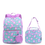 J World New York Junior Set: Backpack &amp; Lunch Box – Puffy Flower | Matching Kids School Set