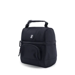 J World New York Corey Lunch Bag – Black | Insulated Lunch Bag with Top Bottle Strap
