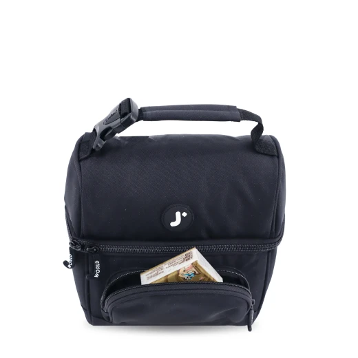 J World New York Corey Lunch Bag – Black | Insulated Lunch Bag with Top Bottle Strap - JWORLD - Image 4