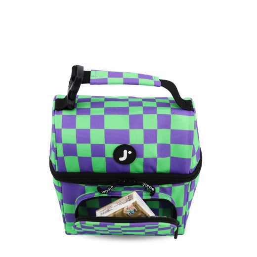J World New York Corey Lunch Bag – Pixel Checkers | Insulated Lunch Bag with Top Bottle Strap - JWORLD - Image 3