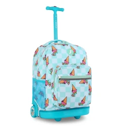 J World New York Sunrise Rolling Backpack (18") – Ice Cone | Convertible Wheeled School Backpack