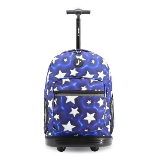 J World New York Sunrise Rolling Backpack (18") – Puffy Star | Convertible Wheeled School Backpack - JWORLD - Image 6