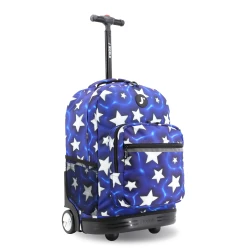 J World New York Sunrise Rolling Backpack (18") – Puffy Star | Convertible Wheeled School Backpack
