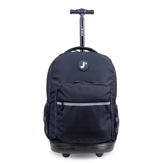 J World New York Sunrise Rolling Backpack (18") – Black | Convertible Wheeled School Backpack - JWORLD - Image 2