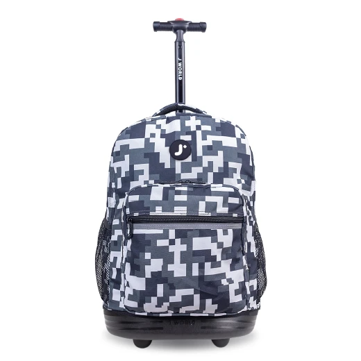 J World New York Sunrise Rolling Backpack (18") – Camo | Convertible Wheeled School Backpack - JWORLD - Image 2