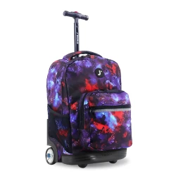 J World New York Sunrise Rolling Backpack (18") – Galaxy | Convertible Wheeled School Backpack