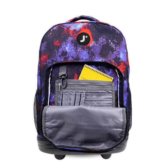 J World New York Sunrise Rolling Backpack (18") – Galaxy | Convertible Wheeled School Backpack - JWORLD - Image 5