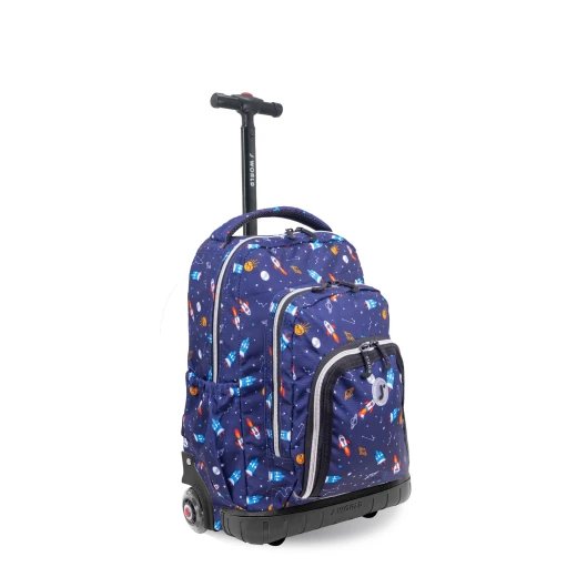 J World New York Lollipop Rolling Backpack (16") + Lunch Bag – Spaceship | Kids Set with Light-Up Wheels - JWORLD - Image 2