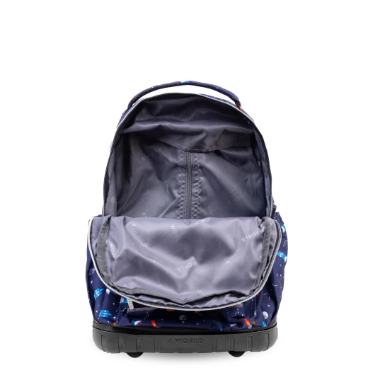 J World New York Lollipop Rolling Backpack (16") + Lunch Bag – Spaceship | Kids Set with Light-Up Wheels - JWORLD - Image 4