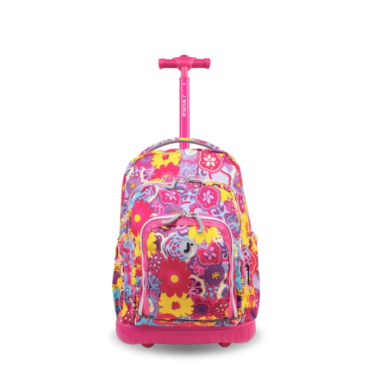 J World New York Lollipop Rolling Backpack (16") + Lunch Bag – Poppy Pansy | Kids Set with Light-Up Wheels - JWORLD - Image 3