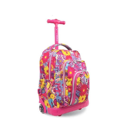 J World New York Lollipop Rolling Backpack (16") + Lunch Bag – Poppy Pansy | Kids Set with Light-Up Wheels - JWORLD - Image 10