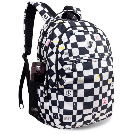 J World New York Cornelia School Backpack – Icon Checkers | School & 15.6" Laptop Backpack - JWORLD - Image 6