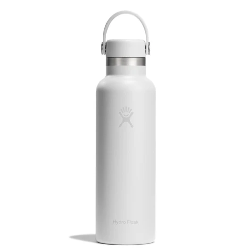 Hydro Flask 21 oz Standard Mouth Insulated Water Bottle with Flex Cap (621 ml) – White