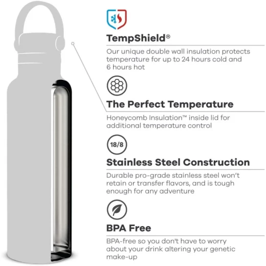 Hydro Flask 21 oz Standard Mouth Insulated Water Bottle with Flex Cap (621 ml) – White - Hydro Flask - Image 5