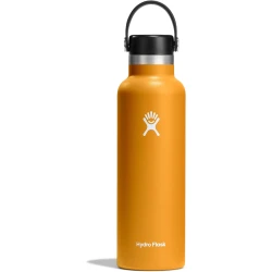 Hydro Flask 21 oz Standard Mouth Insulated Water Bottle with Flex Straw Cap (621 ml) – Fossil