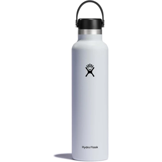 Hydro Flask 24 oz Standard Mouth Insulated Water Bottle with Flex Cap (710 ml) – White