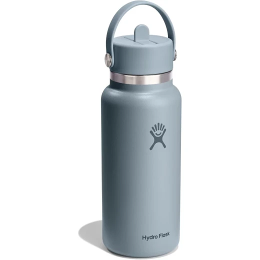Hydro Flask 32 oz Wide Mouth Insulated Water Bottle with Flex Straw Cap (946 ml) – Shale Gray - Hydro Flask - Image 4
