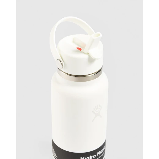 Hydro Flask 32 oz Wide Mouth Insulated Water Bottle with Flex Straw Cap (946 ml) – White - Hydro Flask - Image 4