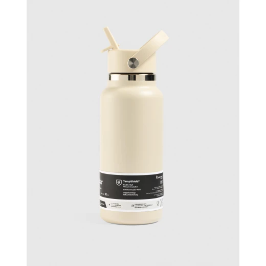 Hydro Flask 32 oz Wide Mouth Insulated Water Bottle with Flex Straw Cap (946 ml) – Oat - Hydro Flask - Image 4