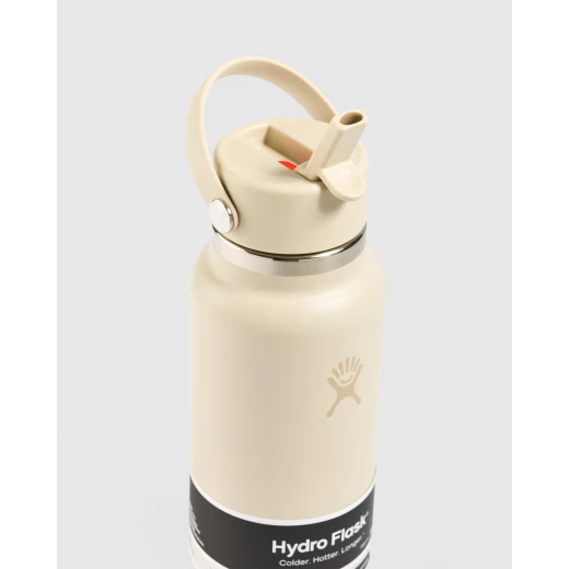 Hydro Flask 32 oz Wide Mouth Insulated Water Bottle with Flex Straw Cap (946 ml) – Oat - Hydro Flask - Image 5