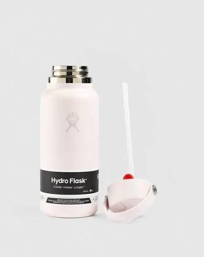 Hydro Flask 32 oz Wide Mouth Insulated Water Bottle with Flex Straw Cap (946 ml) – Cloud Pinkv - Hydro Flask - Image 2