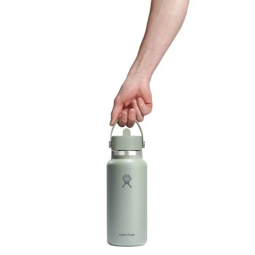 Hydro Flask 32 oz Wide Mouth Insulated Water Bottle with Flex Straw Cap (946 ml) – Agave - Hydro Flask - Image 3