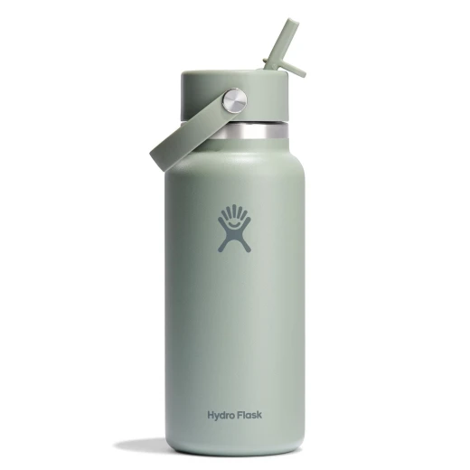 Hydro Flask 32 oz Wide Mouth Insulated Water Bottle with Flex Straw Cap (946 ml) – Agave - Hydro Flask - Image 5