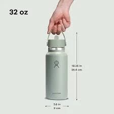 Hydro Flask 32 oz Wide Mouth Insulated Water Bottle with Flex Straw Cap (946 ml) – Agave - Hydro Flask - Image 4