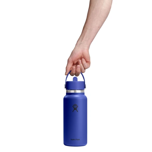 Hydro Flask 32 oz Wide Mouth Insulated Water Bottle with Flex Straw Cap (946 ml) – Capri Blue - Hydro Flask - Image 4