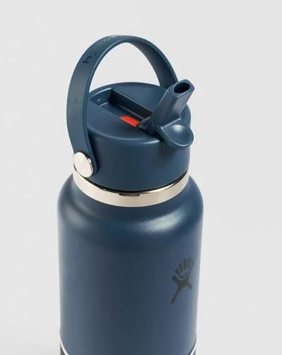 Hydro Flask 32 oz Wide Mouth Insulated Water Bottle with Flex Straw Cap (946 ml) – Harbor Blue - Hydro Flask - Image 4