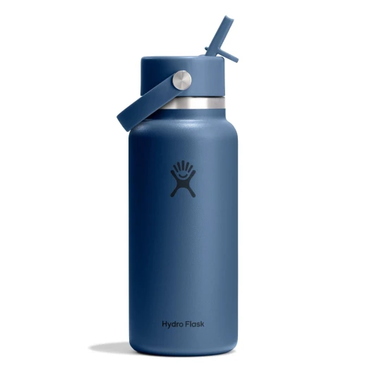 Hydro Flask 32 oz Wide Mouth Insulated Water Bottle with Flex Straw Cap (946 ml) – Harbor Blue Hydro Flask 32 oz Wide Mouth Insulated Water Bottle with Flex Straw Cap (946 ml) – Harbor Blue