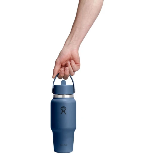Hydro Flask 24 oz Wide Mouth Insulated Travel Bottle with Flex Straw Cap (710 ml) – Harbor Blue - Hydro Flask - Image 4