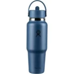 Hydro Flask 24 oz Wide Mouth Insulated Travel Bottle with Flex Straw Cap (710 ml) – Harbor Blue - Hydro Flask