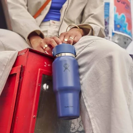 Hydro Flask 24 oz Wide Mouth Insulated Travel Bottle with Flex Straw Cap (710 ml) – Capri Blue - Hydro Flask - Image 4