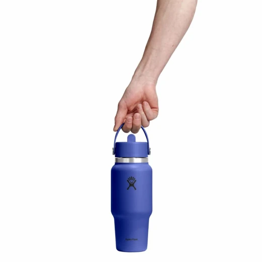 Hydro Flask 24 oz Wide Mouth Insulated Travel Bottle with Flex Straw Cap (710 ml) – Capri Blue - Hydro Flask - Image 2