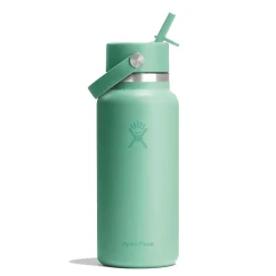 Hydro Flask 32 oz Wide Mouth Insulated Travel Bottle with Flex Straw Cap (946 ml) – Mermaid Green