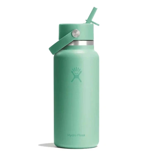 Hydro Flask 32 oz Wide Mouth Insulated Travel Bottle with Flex Straw Cap (946 ml) – Mermaid Green Hydro Flask 32 oz Wide Mouth Insulated Travel Bottle with Flex Straw Cap (946 ml) – Mermaid Green