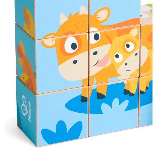 Hape Farm Animals Block Puzzle – Double-Sided Wooden Blocks - Hape - Image 2