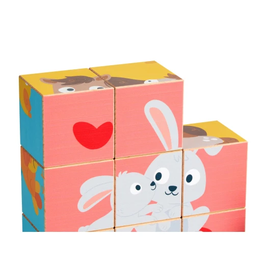 Hape Farm Animals Block Puzzle – Double-Sided Wooden Blocks - Hape - Image 3