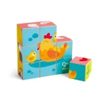 Hape Farm Animals Block Puzzle – Double-Sided Wooden Blocks - Hape