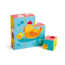 Hape Farm Animals Block Puzzle – Double-Sided Wooden Blocks