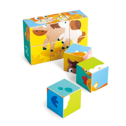 Hape Farm Animals Block Puzzle – Double-Sided Wooden Blocks - Hape - Image 7