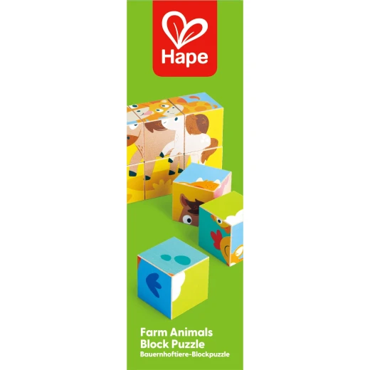 Hape Farm Animals Block Puzzle – Double-Sided Wooden Blocks - Hape - Image 10